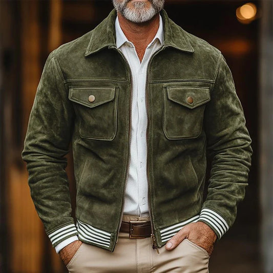 Retro Suede Jacket For Men Size S-XXXL