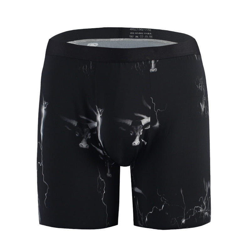Running Men's Underwear Men's Extended Version Of Ice Silk Boxer Shorts