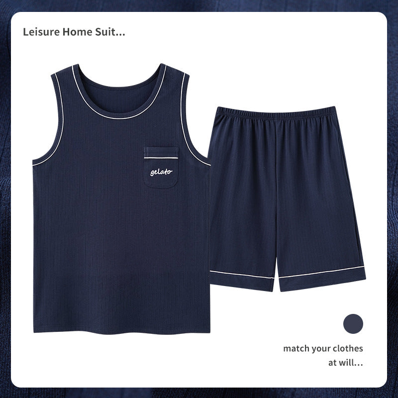 Men's Cotton Pajamas Sweat-absorbent Breathable Casual Size L - 4XL