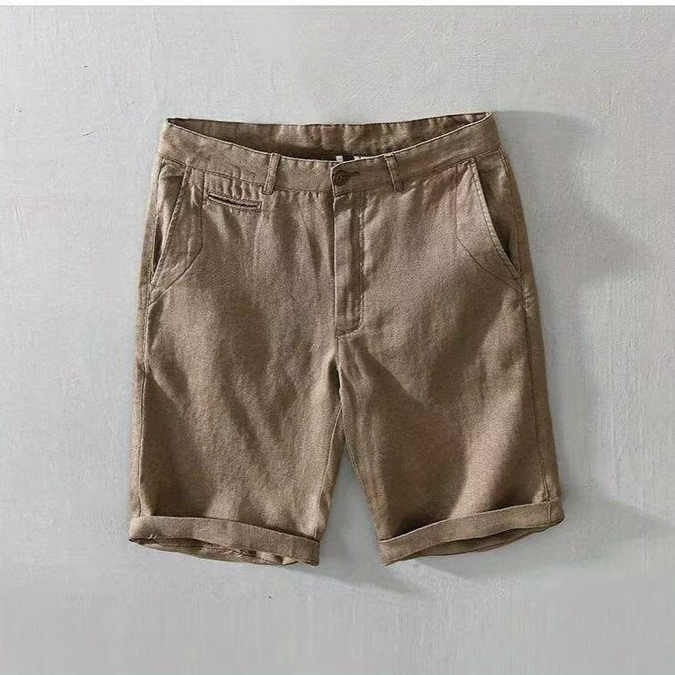 Men's Casual Solid Color Fifth Pants Breathable Shorts