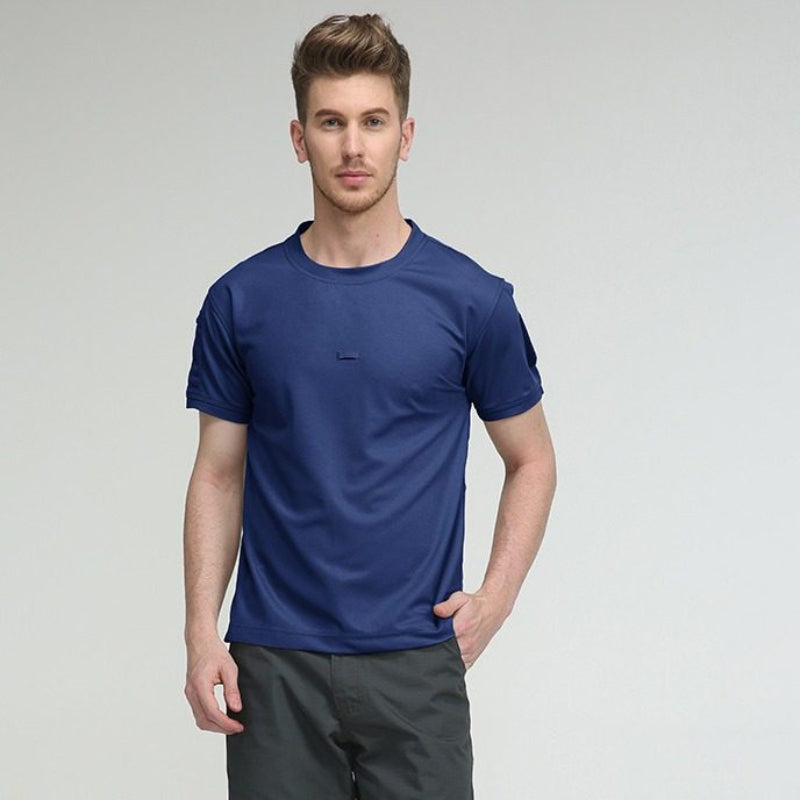 Tech Fabric Springsummer T-shirt For Outdoor Sports Mens/Teens Crew-neck Short-sleeve Quick-drying Top