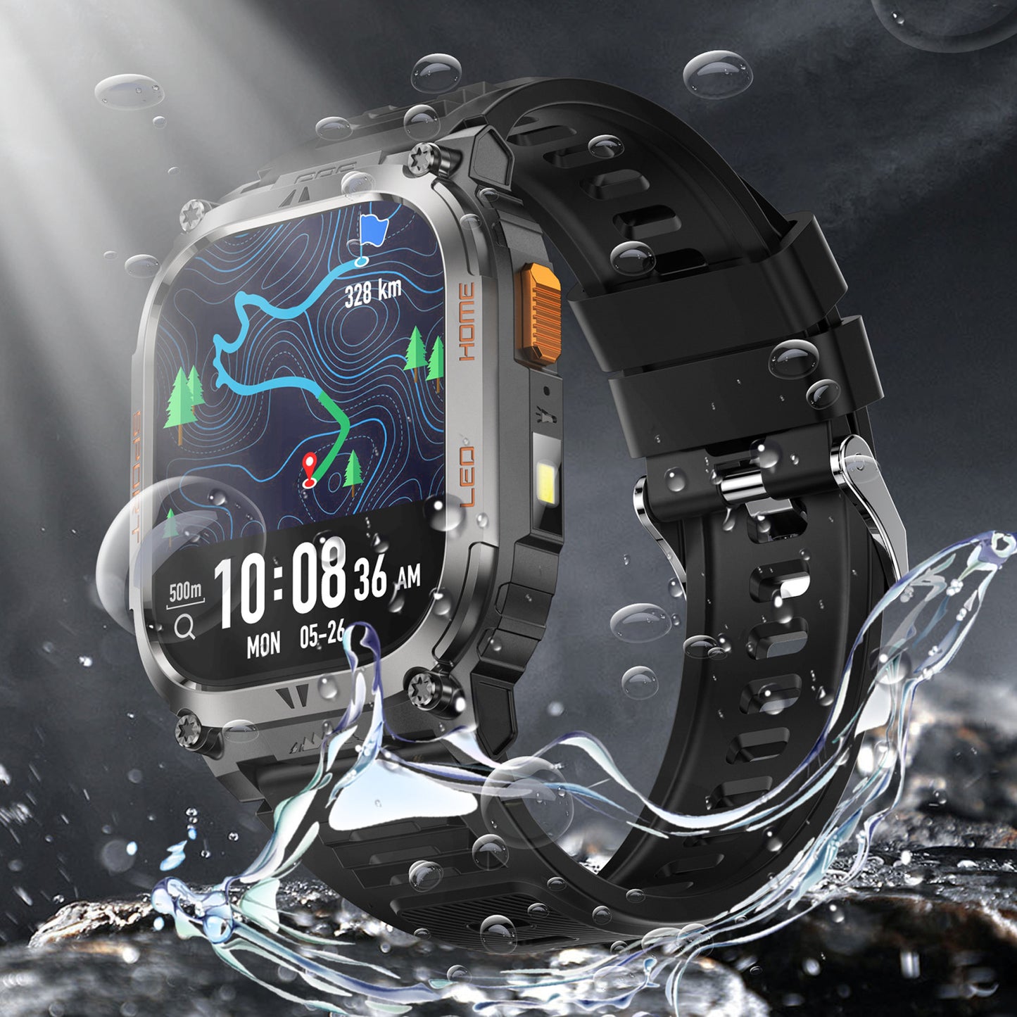 QX18 Smart Bracelet GPS Positioning Sports LED Health Monitoring Waterproof