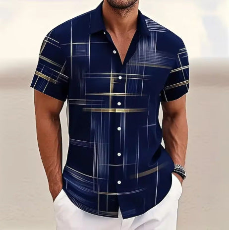 Men and Boys Button Shirt Casual Fashion Outdoor Vacation Size XXS - 6XL