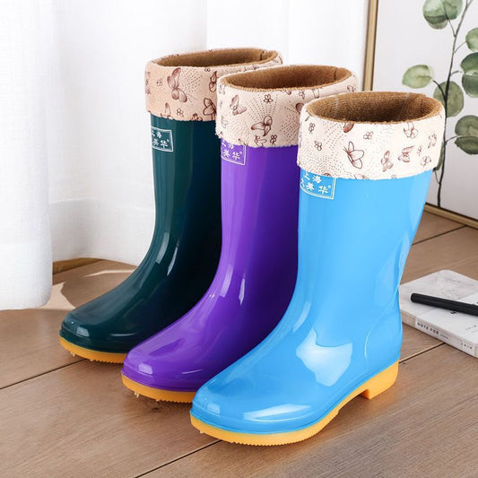 Wool Cotton Warm Non-slip Rain Boots Size: 36-41