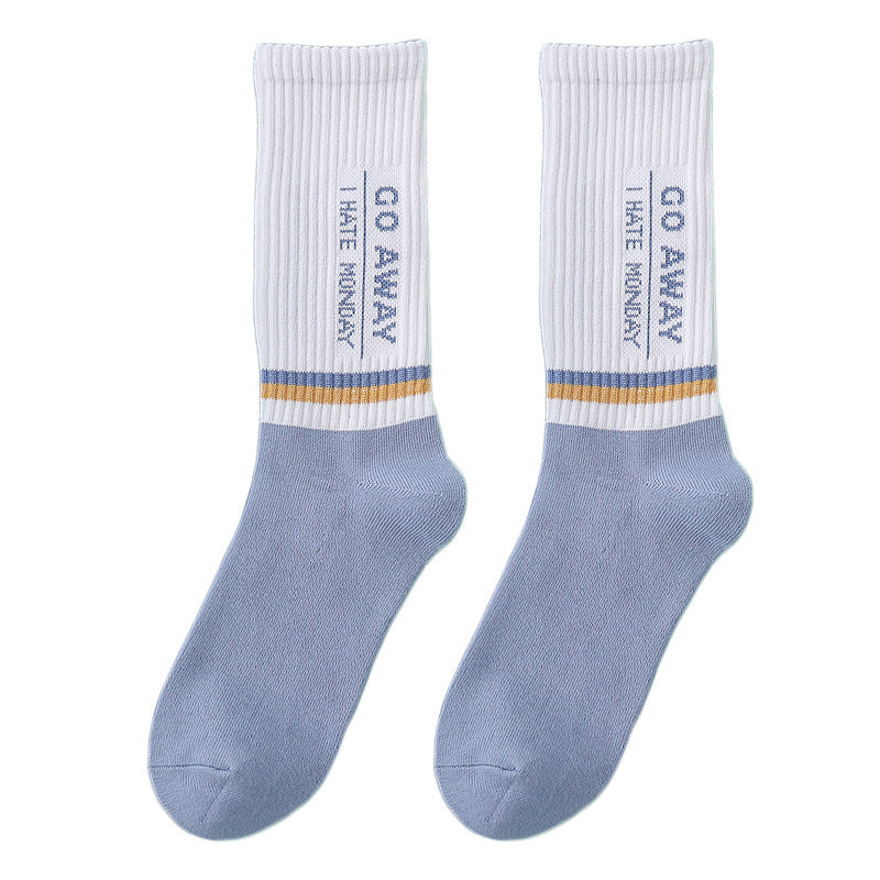 Mens Mid-calf Socks Breathable Sweat-absorbing All Season