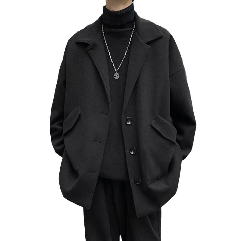 Mens All-match Casual Springfall Relaxed-fit Trench Coat Size M-XXL