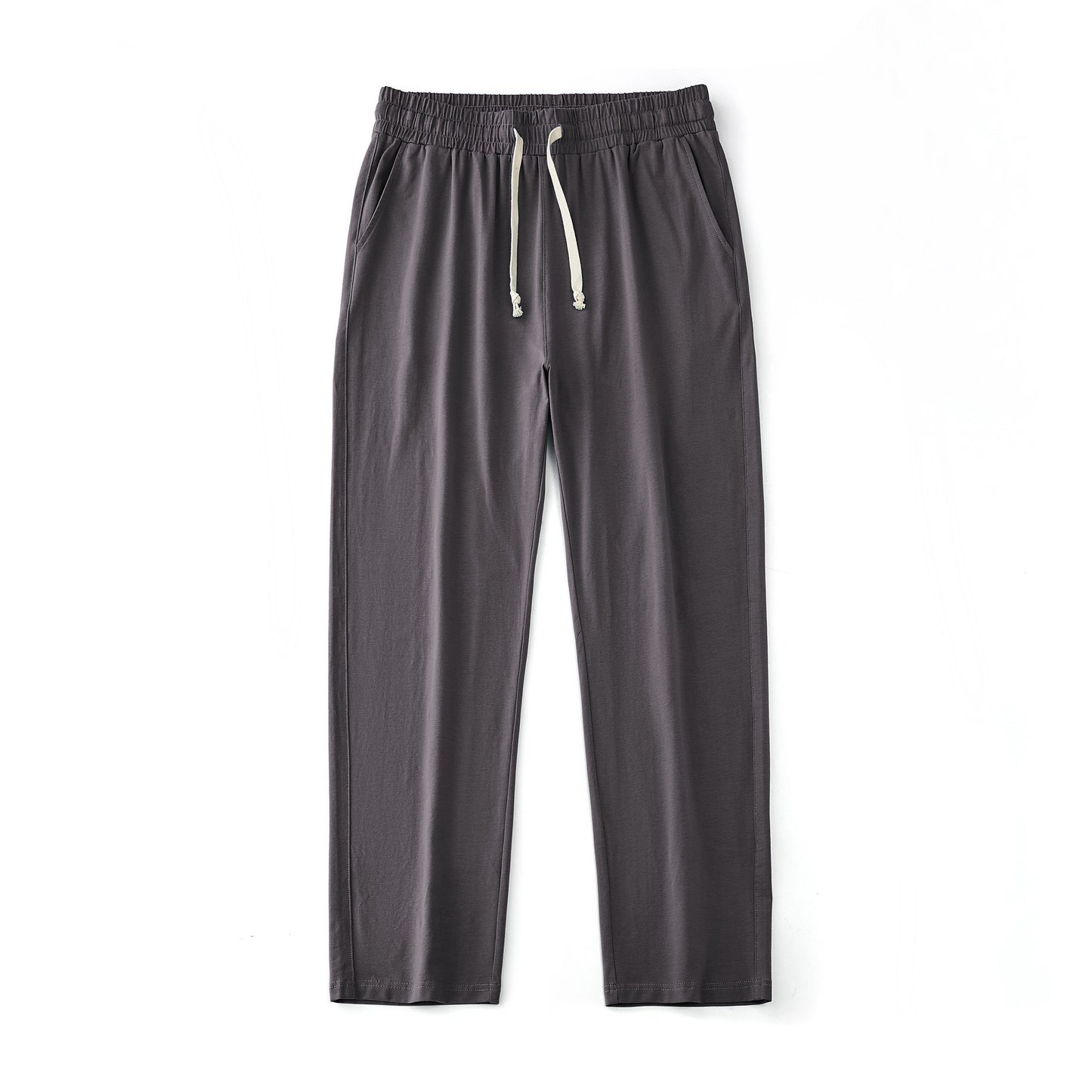 Mens Solid-Color Straight-Leg Lace-Up All-Match Sports Pants For Men S - XXL