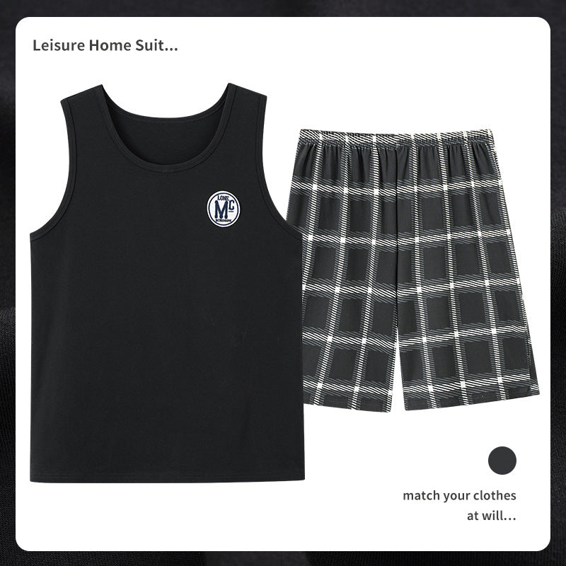 Men's Cotton Pajamas Sweat-absorbent Breathable Casual Size L - 4XL