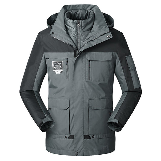 Outdoor Three-in-one Men's Assault Jacket Winter Thickened Couple Two-piece Set