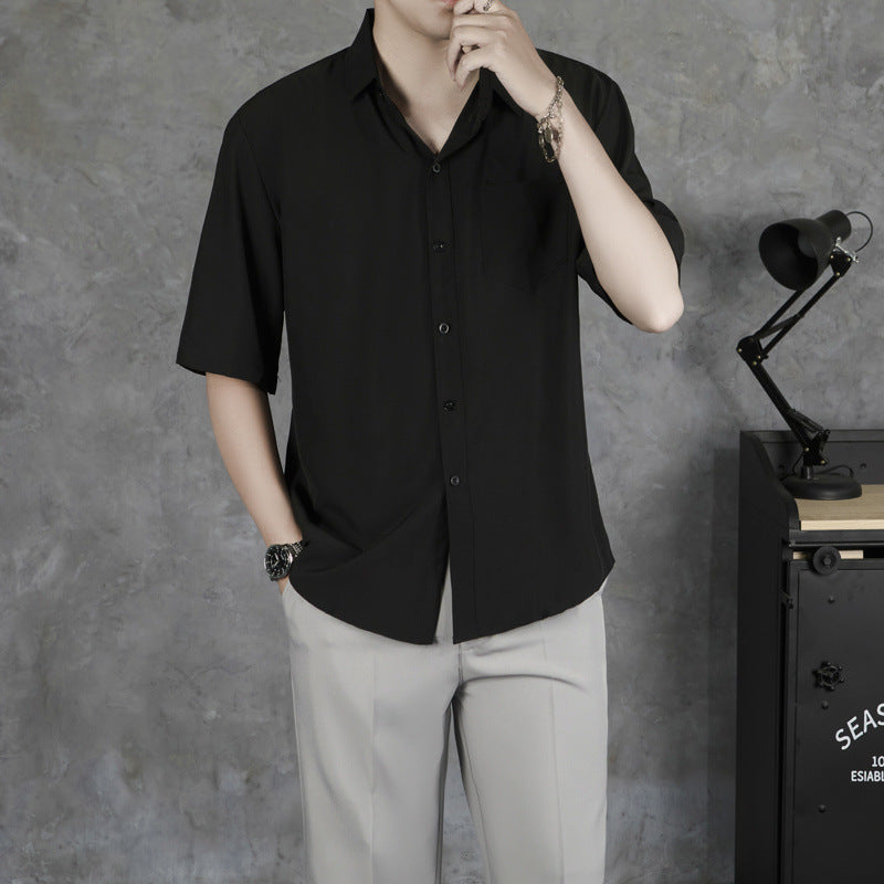 Summer Drape Men's Short-sleeve Thin Breathable Casual Shirt Size: S, M, L, XL, XXL, XXXL
