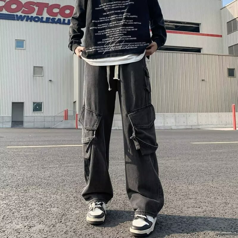 Heavy-duty Loose Multi-pocket Washed Casual Pants Size: S - XXXL