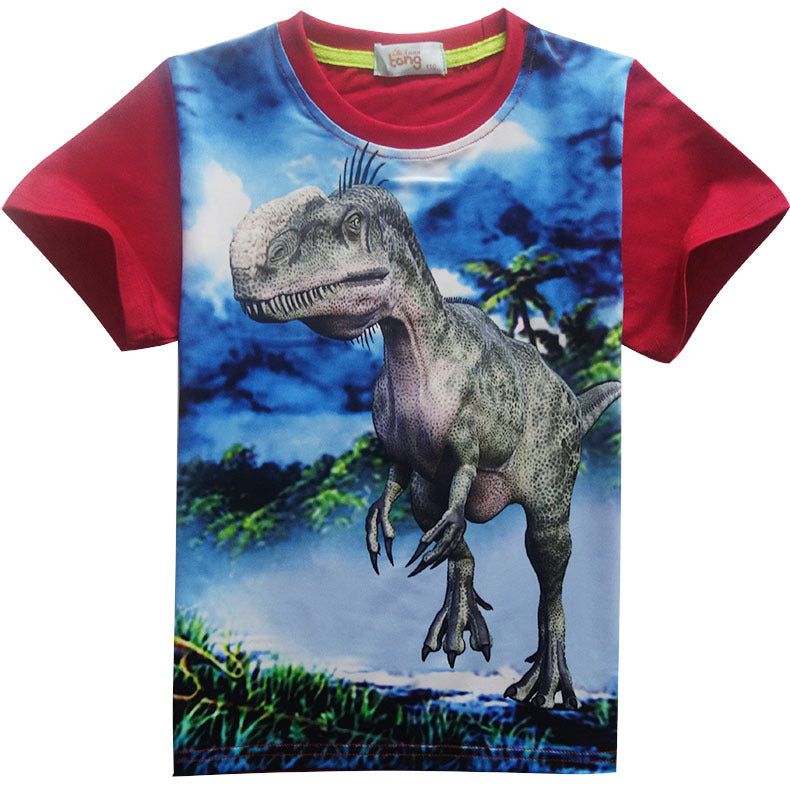 Short Sleeved Dinosaur Kids T Shirt