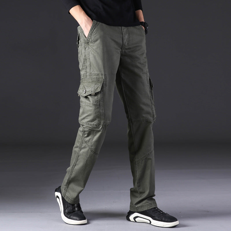 Men's Outdoor Casual Trousers Pure Cotton Straight Loose Multi-pocket Size: 28 - 38