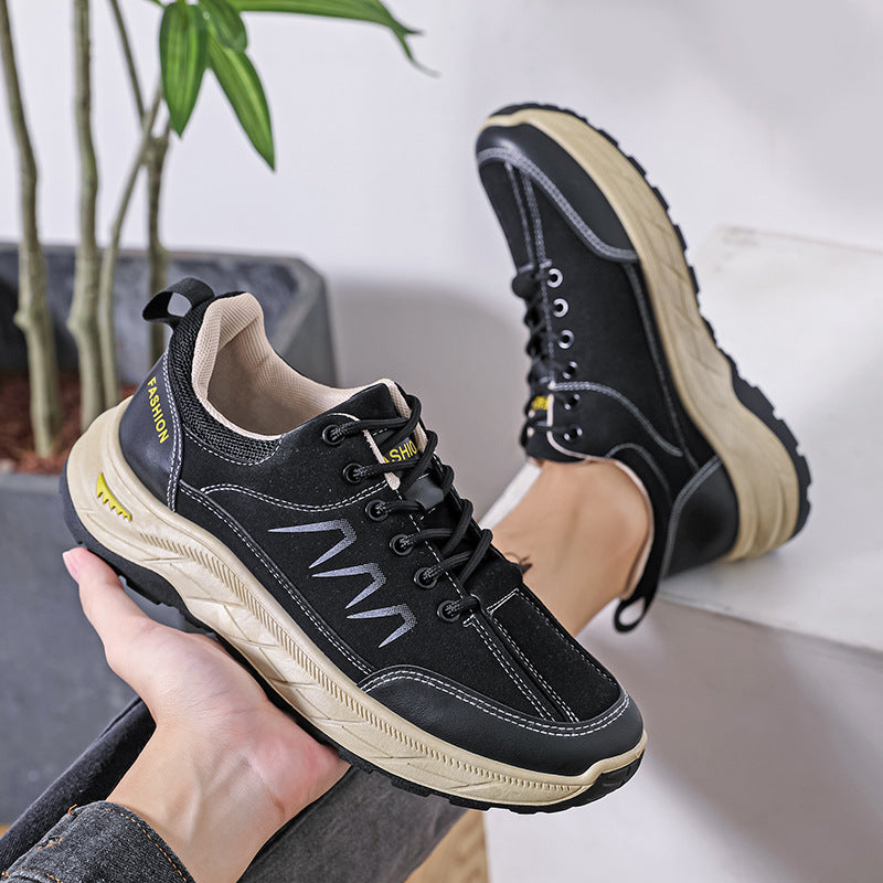 Mens Casual Plus-size Waterproof Thick-soled Sneakers