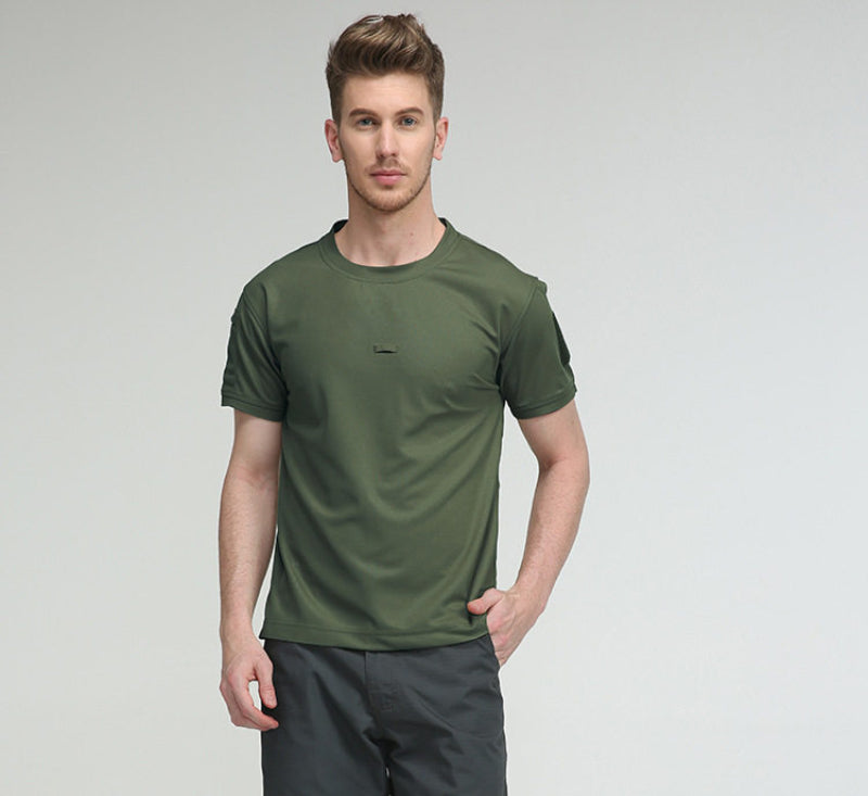 Tech Fabric Springsummer T-shirt For Outdoor Sports Mens/Teens Crew-neck Short-sleeve Quick-drying Top