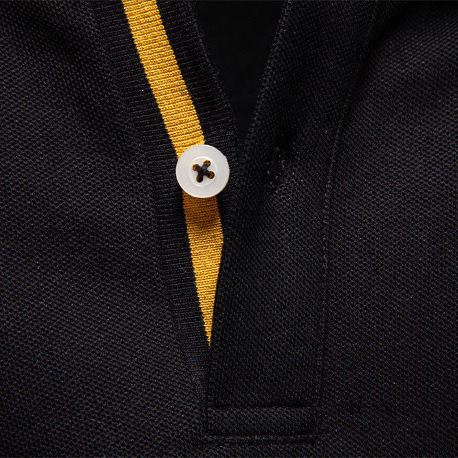 Lapel Casual Solid Color Polo Shirt Size: S,M,L,XL,XXL