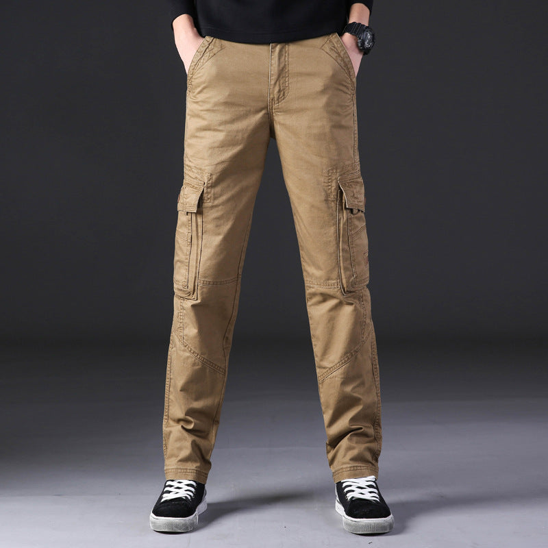 Men's Outdoor Casual Trousers Pure Cotton Straight Loose Multi-pocket Size: 28 - 38