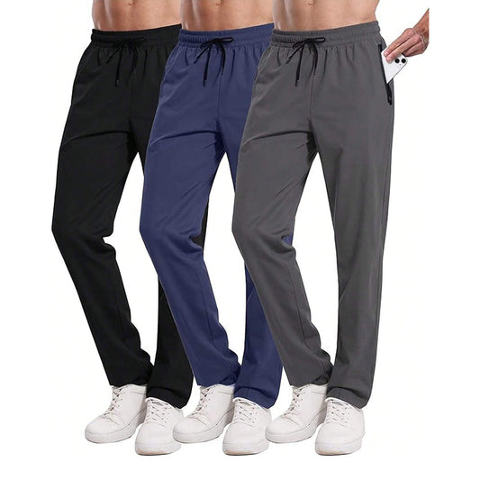 Sports Running Casual Pants Men's Loose Lace-up Elastic Waist Long Pants Size S - 4XL